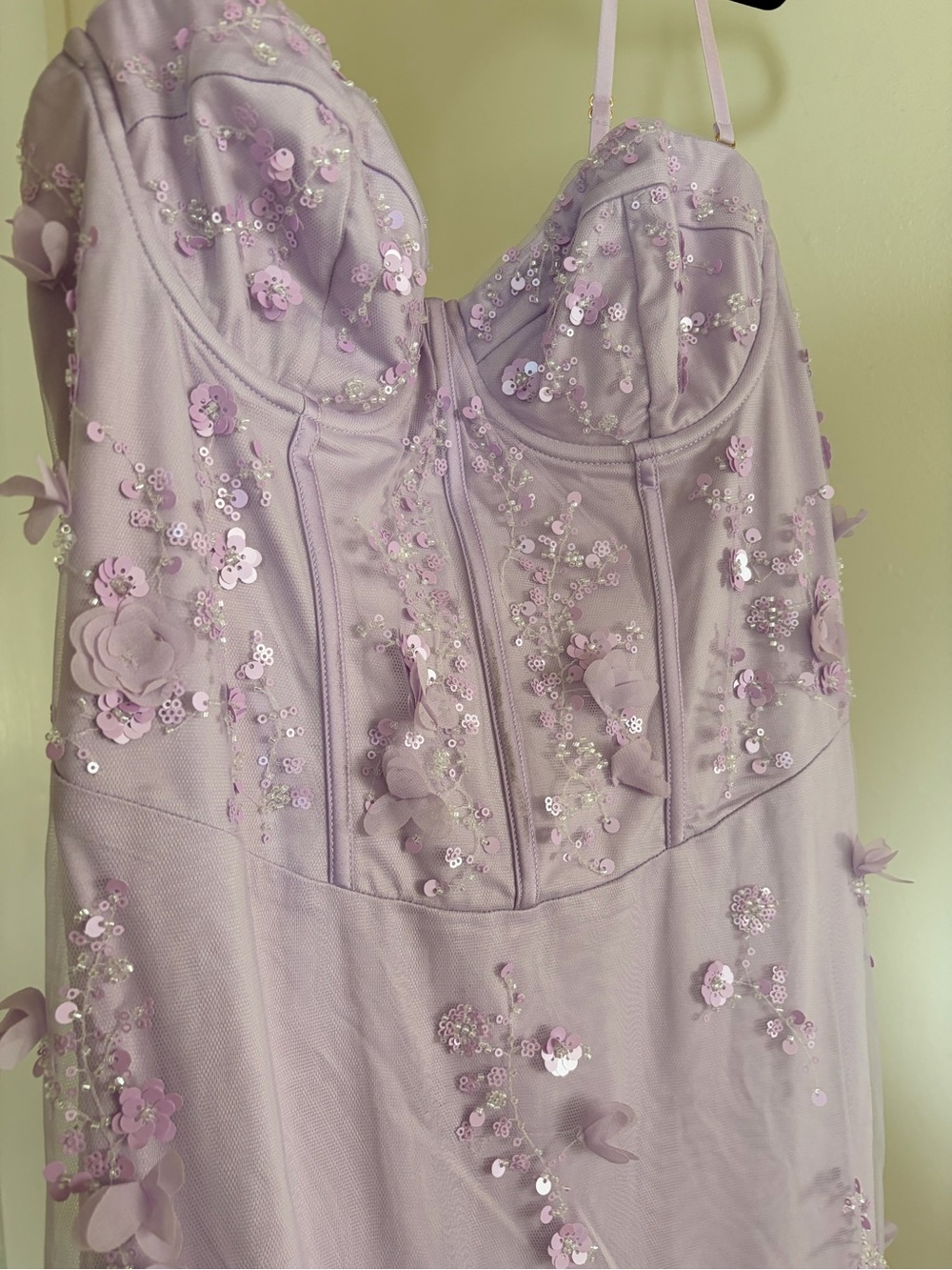 Women's Embellished Lilac Corset Dress - Picture 2 of 6